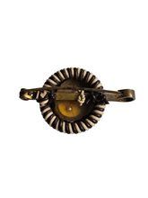 Load image into Gallery viewer, 1940s Black, Brown and Cream Make Do and Mend Cameo Wirework Brooch

