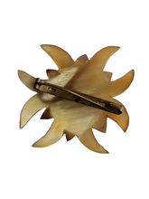 Load image into Gallery viewer, 1940s Carved Horn Edelweiss Brooch
