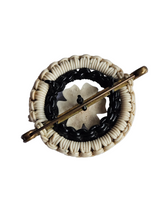 Load image into Gallery viewer, 1940s Make Do and Mend Black and White Wirework Brooch
