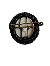 Load image into Gallery viewer, 1940s Black and White Cameo Wirework Brooch
