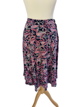 Load image into Gallery viewer, 1940s Pink, Pale Blue, White and Navy Blue Butterfly Print Skirt
