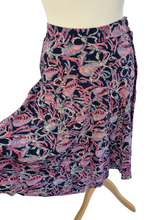 Load image into Gallery viewer, 1940s Pink, Pale Blue, White and Navy Blue Butterfly Print Skirt
