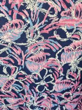 Load image into Gallery viewer, 1940s Pink, Pale Blue, White and Navy Blue Butterfly Print Skirt
