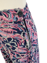 Load image into Gallery viewer, 1940s Pink, Pale Blue, White and Navy Blue Butterfly Print Skirt
