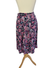 Load image into Gallery viewer, 1940s Pink, Pale Blue, White and Navy Blue Butterfly Print Skirt
