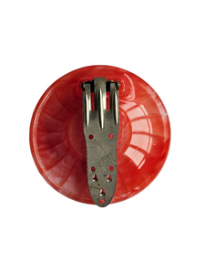 1930s Pink/Red Marbled Glass Sunflower Dress Clip