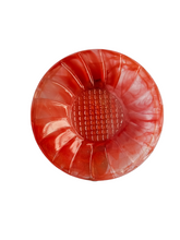 Load image into Gallery viewer, 1930s Pink/Red Marbled Glass Sunflower Dress Clip

