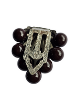 Load image into Gallery viewer, 1930s Chunky Art Deco Brown Grapes Fruit Dress Clip
