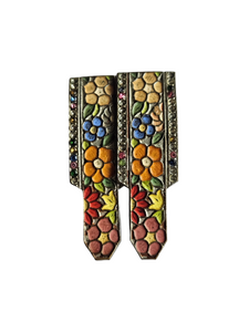 1930s Art Deco Multicoloured Enamel Flower Dress Clip