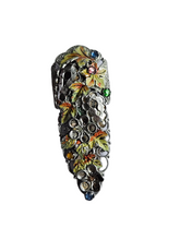 Load image into Gallery viewer, 1930s Czech Silver Tone Multicoloured Flower Dress Clip
