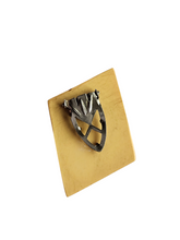 Load image into Gallery viewer, 1940s Dark Cream Carved Bakelite Flower Dress Clip
