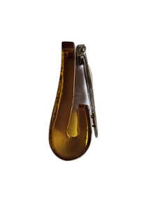 1940s Apple Juice Bakelite and Petit Poine Chunky Dress Clip