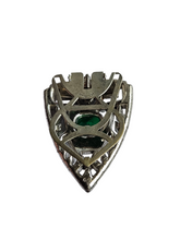 Load image into Gallery viewer, 1930s Deco Green Glass Sparkly Diamante Dress Clip
