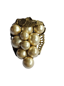 1930s Czech Faux Pearl Grapes Dress Clip