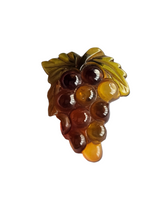 Load image into Gallery viewer, 1940s Carved Bakelite Grapes Dress Clip
