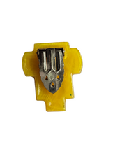 Load image into Gallery viewer, 1930s Bright Yellow Silvered Glass Deco Dress Clip
