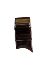Load image into Gallery viewer, 1940s Chunky Brown Bakelite Dress Clip

