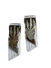 Load image into Gallery viewer, 1930s Art Deco Glass and Silvered Matching Dress Clip Set
