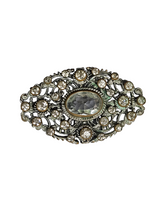Load image into Gallery viewer, 1930s Czech Art Deco Clear Glass Brooch
