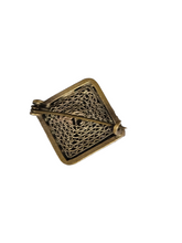 Load image into Gallery viewer, 1930s Tiny Czech Pink Glass Filigree Brooch
