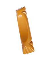 Load image into Gallery viewer, 1940s Egg Yolk Yellow Unusual Bakelite Brooch
