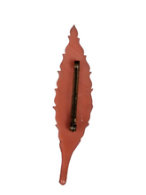 Load image into Gallery viewer, 1940s Coral Pink Galalith Leaf Brooch
