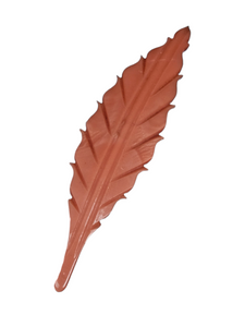 1940s Coral Pink Galalith Leaf Brooch