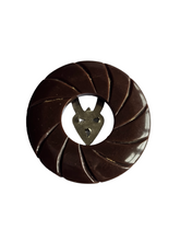 Load image into Gallery viewer, 1940s Chocolate Brown Bakelite Circle Dress Clip
