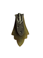 Load image into Gallery viewer, 1930s Green Carved Galalith Dress Clip
