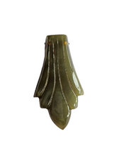 Load image into Gallery viewer, 1930s Green Carved Galalith Dress Clip
