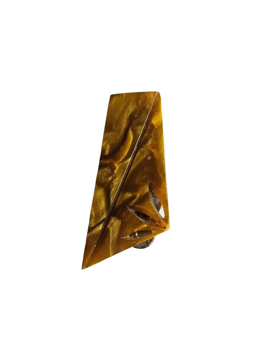 1940s Galalith Toffee Brown Dress Clip