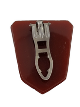 Load image into Gallery viewer, 1940s Chestnut Brown Layered Bakelite Dress Clip
