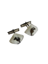 Load image into Gallery viewer, 1950s Confetti Lucite Seahorse Cufflinks
