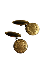 Load image into Gallery viewer, 1930s Deco Gold Tone Circle Cufflinks

