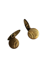 Load image into Gallery viewer, 1930s Art Deco Gold Tone Circle Cufflinks
