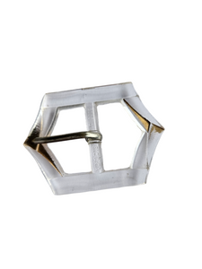 1930s Deco Clear Glass and Gold Tone Buckle