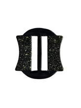 Load image into Gallery viewer, 1930s Deco Black Speckled Celluloid Buckle
