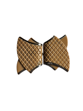 Load image into Gallery viewer, 1930s Deco Beige and Silvered Textured Glass Buckle
