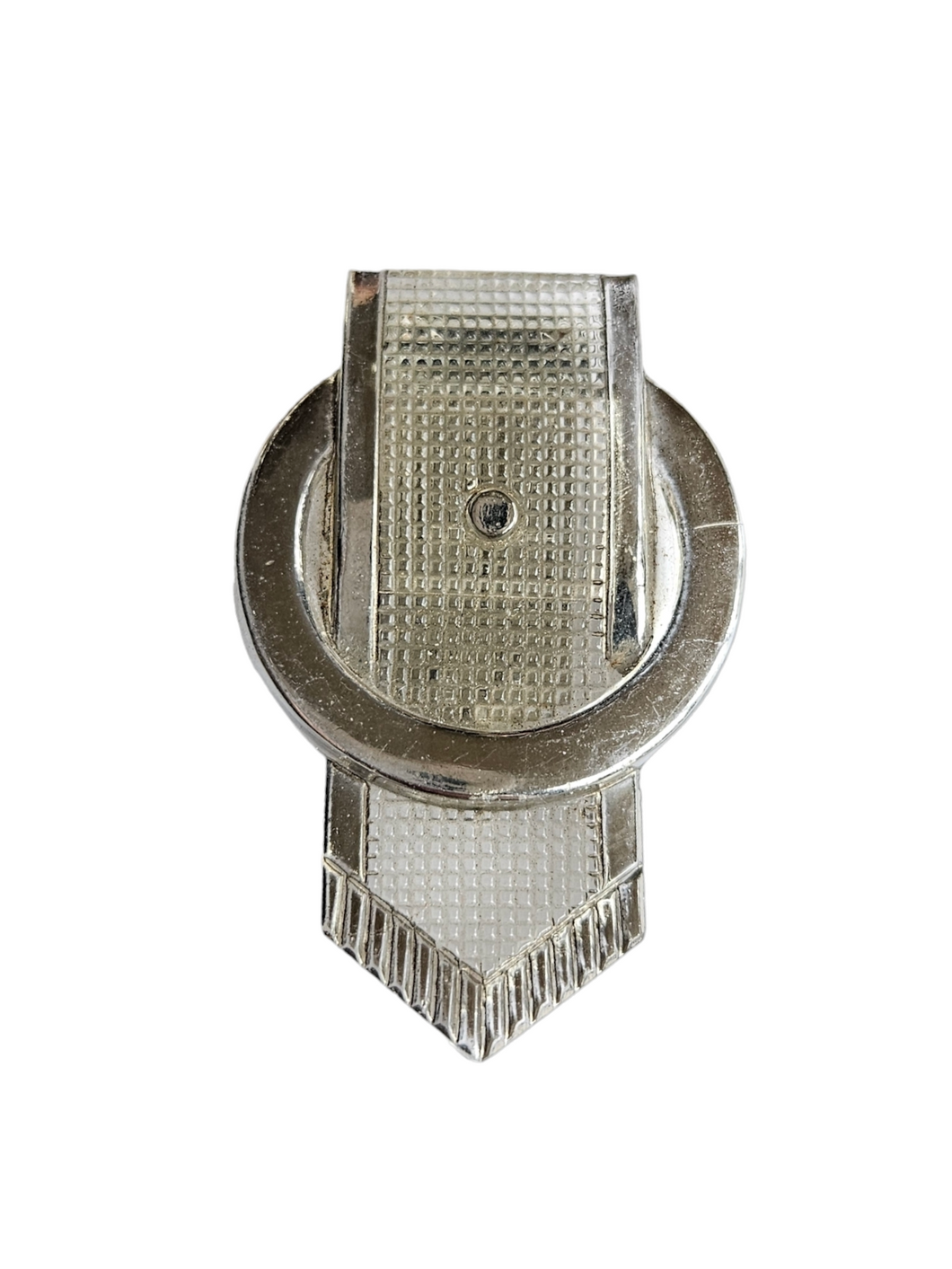 1930s Art Deco Silvered and Glass Dress Clip