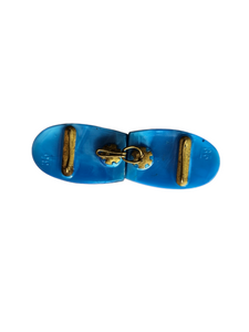 1930s Art Deco Pressed Glass Sky Blue Buckle