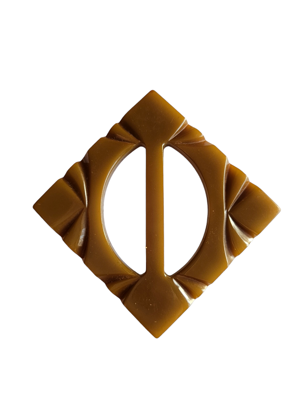 1940s Chunky Olive Green/Brown Bakelite Buckle