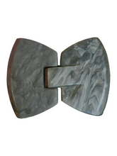 Load image into Gallery viewer, 1930s Deco Grey Marbled Galalith Buckle
