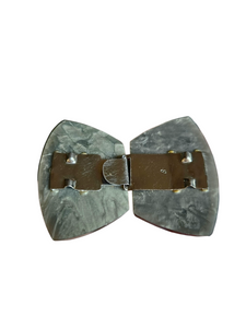 1930s Deco Grey Marbled Galalith Buckle