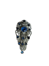 Load image into Gallery viewer, 1930s Czech Blue Glass Filigree Dress Clip
