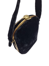 Load image into Gallery viewer, 1940s/1950s Black Velvet Box Bag
