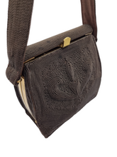 Load image into Gallery viewer, 1940s Chocolate Brown Corde Box Bag
