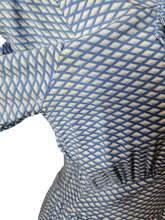 Load image into Gallery viewer, 1940s Blue and White Diamond Print Dress With Bows
