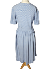 Load image into Gallery viewer, 1940s Blue and White Diamond Print Dress With Bows

