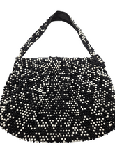 Load image into Gallery viewer, 1940s/1950s Black and White Beaded Bobble Bag
