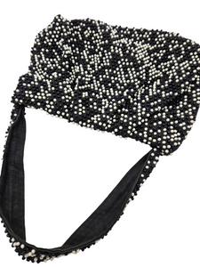 1940s/1950s Black and White Beaded Bobble Bag